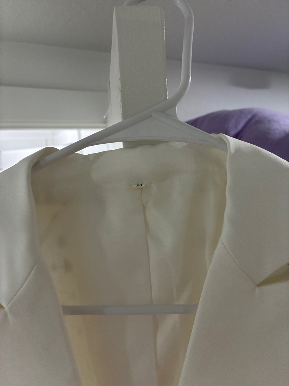 SHEIN White Blazer with Multicolor Gem Embellishments - Picture 2 of 5
